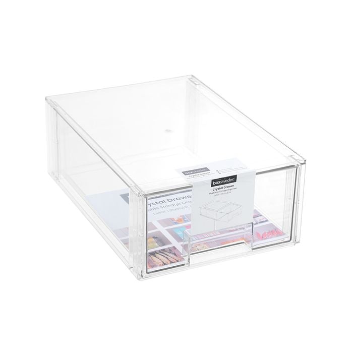 Boxsweden 35 x 25 x 13.5cm Large Crystal Stackable Organiser Drawer