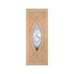 Woodcraft 2040 x 820 x 40mm Entrance Door Flower Glass TG SD45