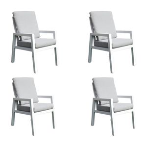 Furano 4pc Set Aluminium Outdoor Dining Chair White