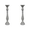 2x MDF/Metal Harper 47cm Pillar/Taper Stick Candle Holder Home Decor Display GRY