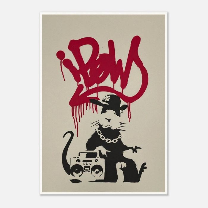 Galrie Banksy Gangsta Rat Art Print - Iconic Urban Rebellion Poster, 2004, Poster Only, 50 x 70cm (20 x 28inch)