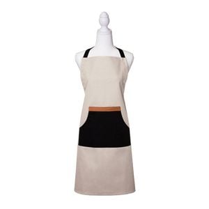 J Elliot Home Selby Cotton Apron 83 x 68 cm Sandstone & Black