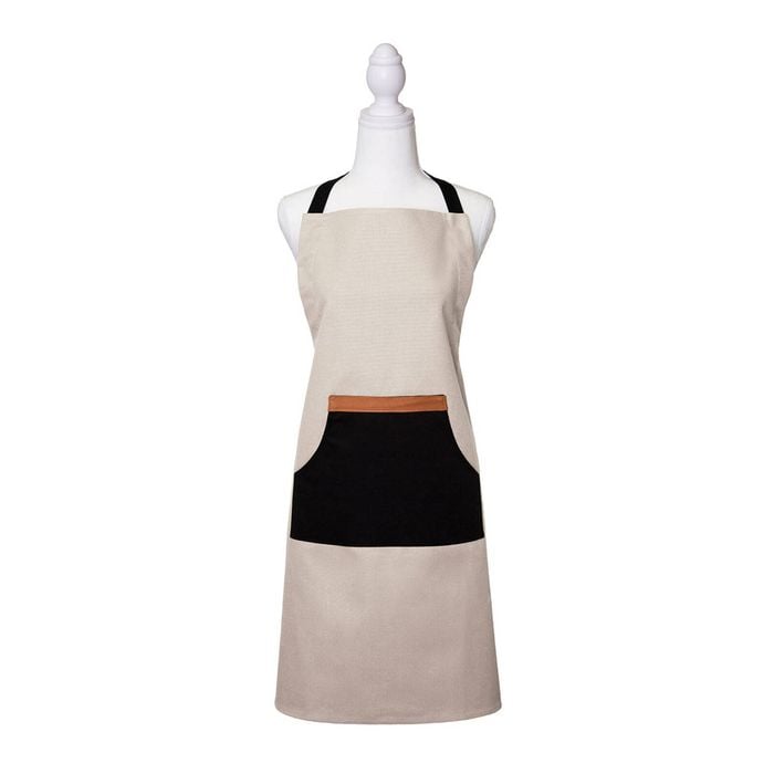 J Elliot Home Selby Cotton Apron 83 x 68 cm Sandstone & Black