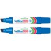 2x Artline 100 Jumbo Permanent Chisel Whiteboard Writing 7.5-12mm Marker Pen Bl