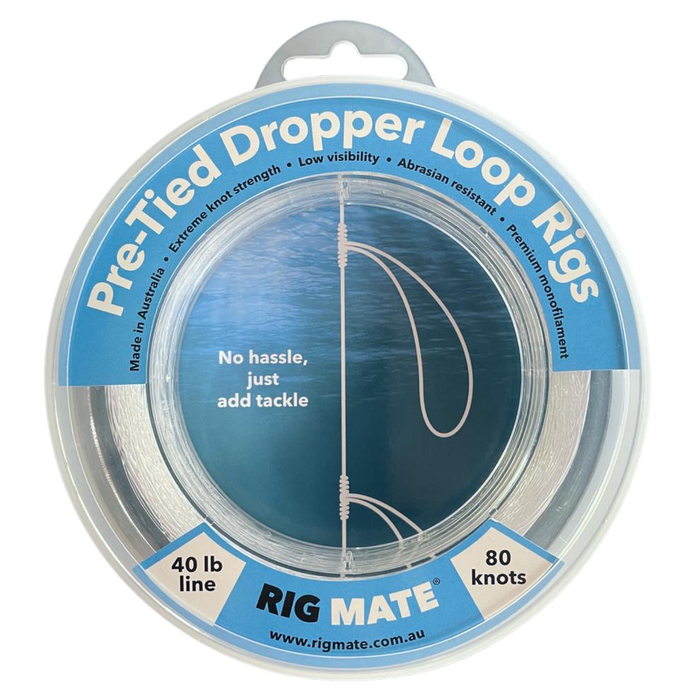 Rig Mate Pre Tied Dropper Loop Paternoster Monofilament Leader 40lb (80 Knots)