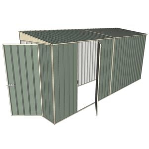 Build-A-Shed 1.2 x 4.5 x 2.0m Tunnel Shed Tunnel Hinged Door with 1 Hinged Side Door - Green