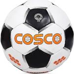Cosco Premier cotton Football (White/Black, Size 4) | Rubber moulded | Beginner | Soccer Ball | latex Bladder Core