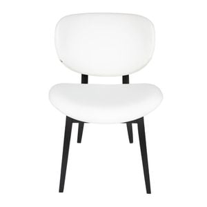 SK Designer Living | Nobu Upholstered Dining Chair | Black Legs - White PU Leather