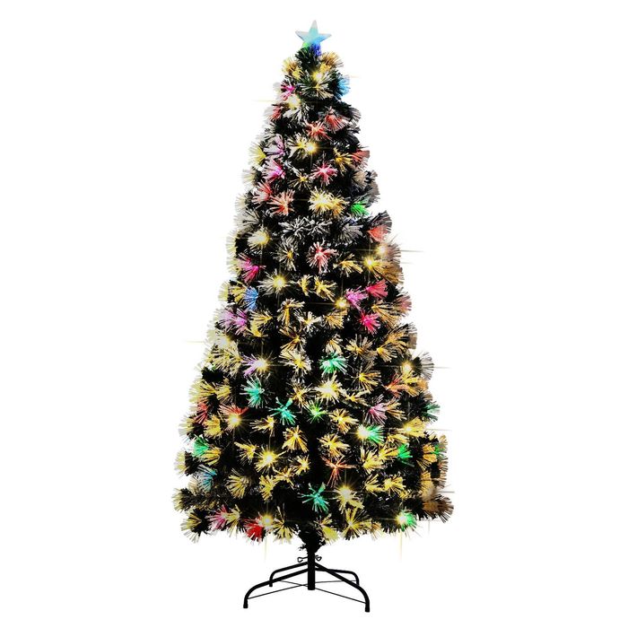Tinseltown LED Christmas Tree 1.8M 6FT Xmas trees Optic Fibre Snow Multi Colour