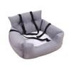 Furry Much Dog Car Booster Seat For Travel Washable - Light Grey