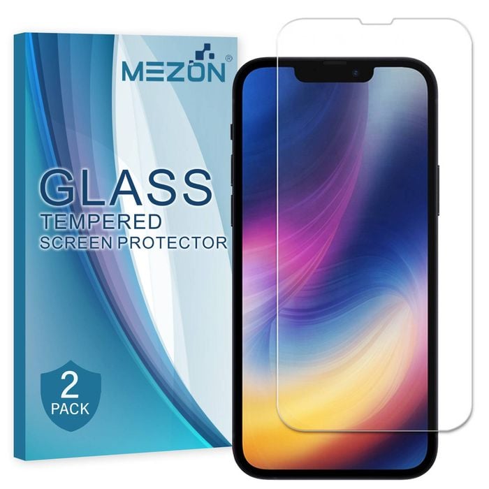 2 Pack MEZON iPhone 13 (6.1") Clear Tempered Glass Screen Protectors