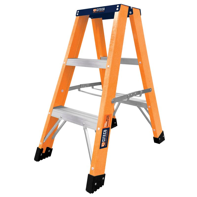 0.9m 150kg Industrial Double Sided Fibreglass Ladder