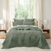 3pc Renee Taylor Archie Cross Stitch Velvet Coverlet Set Military Queen/King