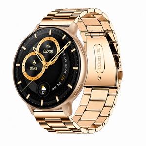Smart Watch Amoled Screen Bluetooth Call Health Sleep Monitor Fitness Tracker Sports Watch Steel Gold