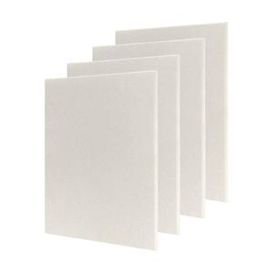 4x Fibreglass Acoustic Room Treatment Sound Panels 900x600x25mm 2.2sqm White