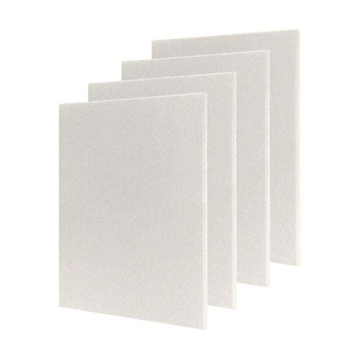 4x Fibreglass Acoustic Room Treatment Sound Panels 900x600x25mm 2.2sqm White
