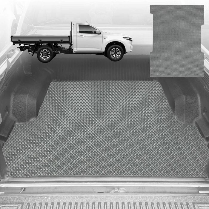 6D Diamond Ute Tub Mat for Mazda BT-50 (J97M) Single Cab 2006-2011 (With Spray On Liner or No Liner) - Grey