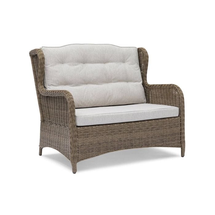 FurnitureOkay Rosebud Wicker Outdoor Sofa (2-Seater) - Brown