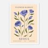Galrie Seoul Flower Market Botanical Archive No.4 Art Print Elegant Floral Decor, White Frame, 70 x 100cm (28 x 40inch)