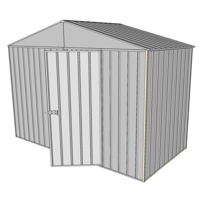Build-a-Shed 3 x 1.5 x 2.3m Gable Shed without Side Doors - Zinc