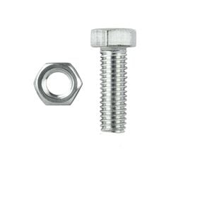 Pinnacle M8 x 20mm Zinc Plated Hex Head Bolts And Nuts - 6 Pack
