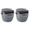 Avanti Coffee Knock Box Espresso Grinds Waste Tamper Bin Grey - Set of 2