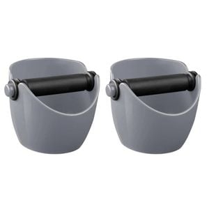 Avanti Coffee Knock Box Espresso Grinds Waste Tamper Bin Grey - Set of 2