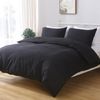 LINENOVA Microfiber Soft 1200TC Quilt Cover Set Black Queen