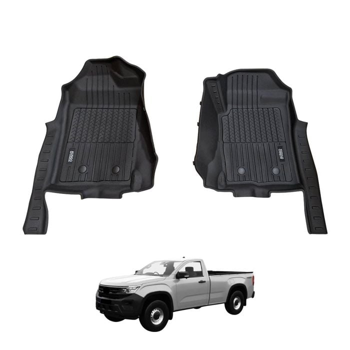 AUSGO 7D Injection Car Floor Mats for Volkswagen Amarok Next-Gen NF Single Cab 2023-Onwards All-Weather Floor Liners