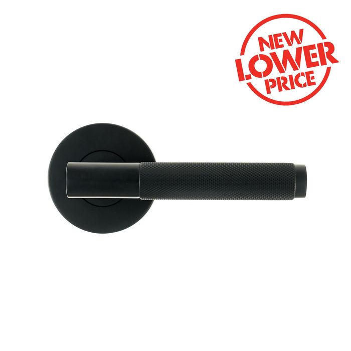 Ikonic Black Matte Knurled Dummy Lever Set