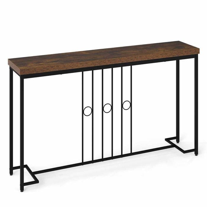 Costway Industrial Console Table 140cm Entryway Behind Sofa