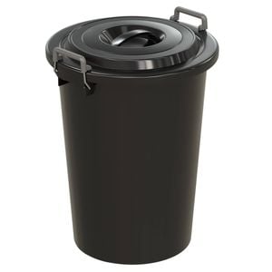 Handy Bins 40L Black Garbage Bin With Lid