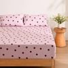 Dreamaker Pippa Polka Dot Fitted Sheet Set Pink Queen Bed