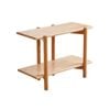 Miuz Solid Oak Side Table Modern Two-tier Shelf For Living Room Or Bedroom