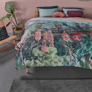 Bedding House Queen Green Lupine Green Cotton Quilt Cover Set