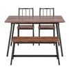 Artiss Dining Table and Chairs Set of 4 Bench Kitchen Furniture Rustic Brown