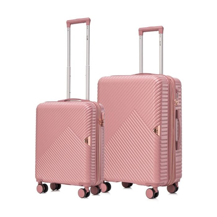 2pc Kate Hill Georgia Hard Case Suitcase Carry On/medium Luggage Set Dusty Pink