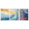 3pcs Modern Abstract Seascape with Sunset & Waves Print 100% Australian Made 3 x 40x60cm (Metal Print)