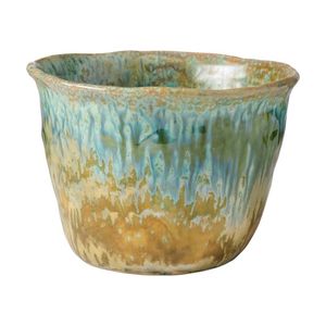 Ecology Fieldstone Planter Gloss Stoneware Verde Green 24x18cm