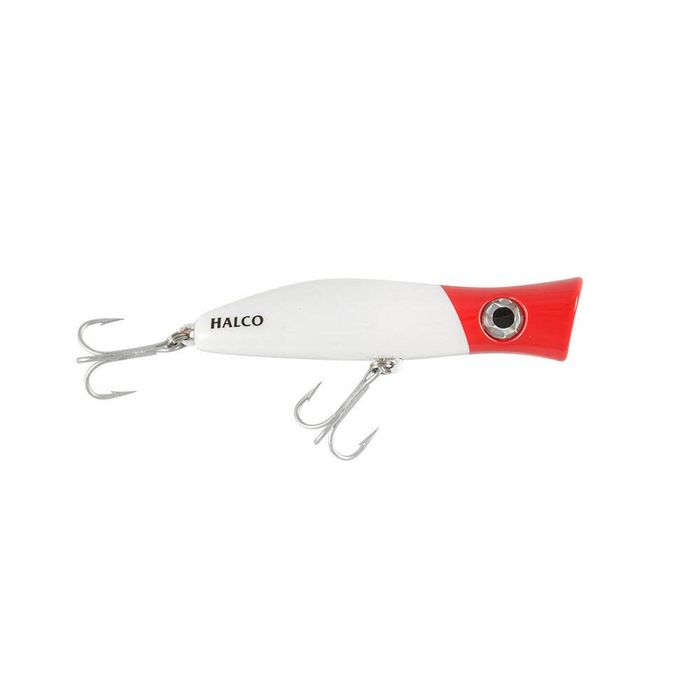 Halco Roosta Popper 105 Hard Body Surface Fishing Lure H53 White Redhead
