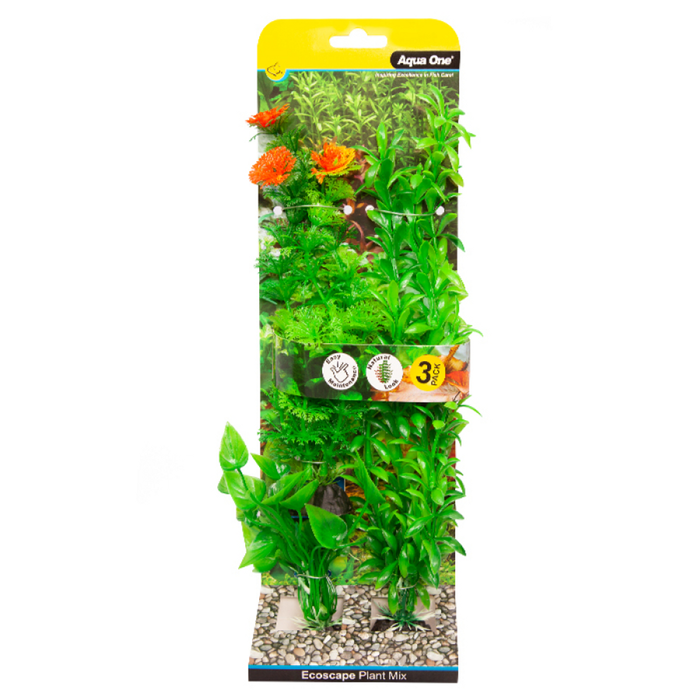 Aqua One Ecoscape Plastic Plant Mix 3pk (24229)