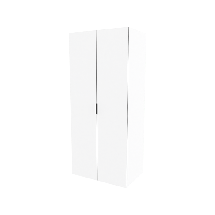 Lugna 2048 x 900 x 580mm White 3 Shelf 3 Drawer Double Door Storage Cabinet