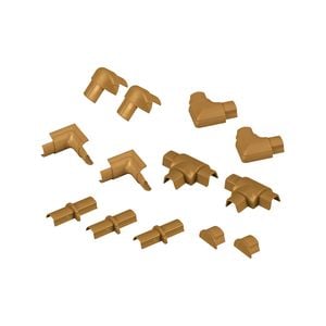 D-Line 13 Pieces 16 x 08mm Oak Effect Bends Connectors Endcap Smooth Fit Cable Cover