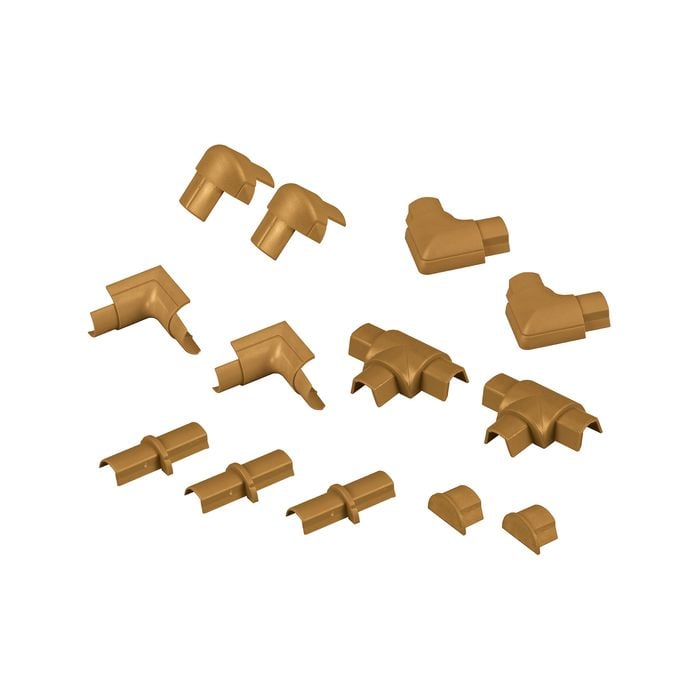 D-Line 13 Pieces 16 x 08mm Oak Effect Bends Connectors Endcap Smooth Fit Cable Cover