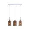 CLA Lighting ESPEJO4 Interior Iron & Rose Gold with Dotted Effect Oblong Pendant Light- 3 lits Straight