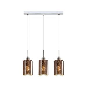 CLA Lighting ESPEJO4 Interior Iron & Rose Gold with Dotted Effect Oblong Pendant Light- 3 lits Straight