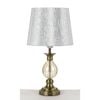 Telbix Crest Vintage Table Desk Lamp Light Glass Metal Fabric Antique Brass Amber Gold
