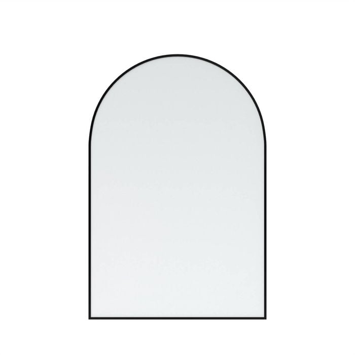 Attica 900 x 600mm Matte Black Arch Premium Framed Mirror