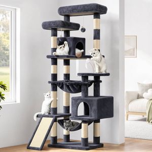 BEASTIE 180cm Cat Tree Tower Grey