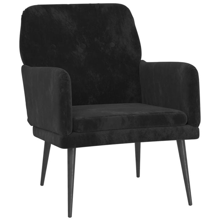vidaXL Armchair Black Velvet Lounge Single Sofa Chair Couch Bedroom Furniture